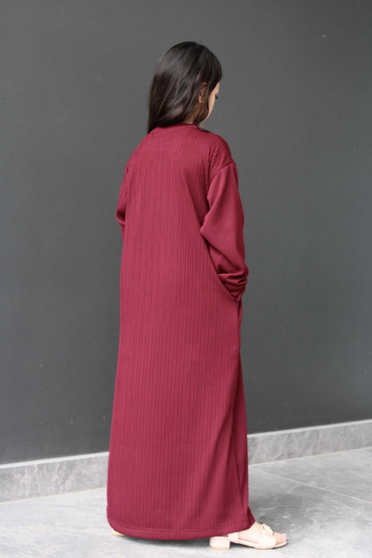 Sofia Staple Ribbed Maxi Girls Dress
